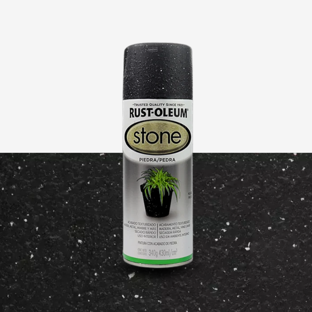 Spray Rust-Oleum Stone Acabamento Pedra Preto