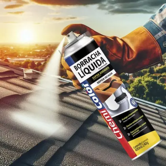 Borracha Líquida Spray - Impermeabilizante Flexível - Branca e Transparente