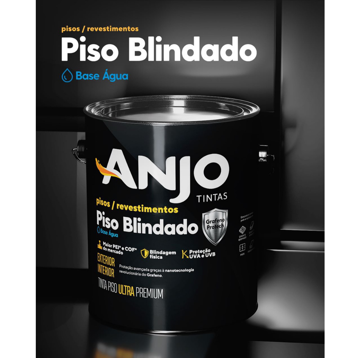 Tinta Piso Blindado Base Água Anjo Grafeno Protech Antiderrapante 3,6L