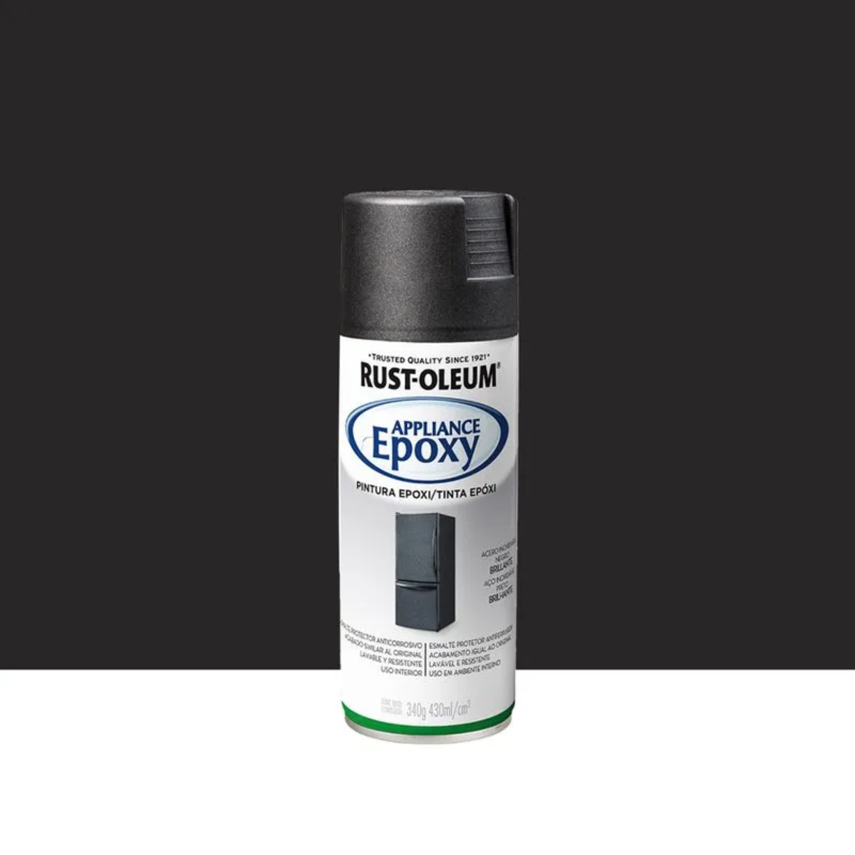 Tinta Epóxi em Spray Rust-Oleum Preto Brilhante 430ml – Alta Resistência para Metais