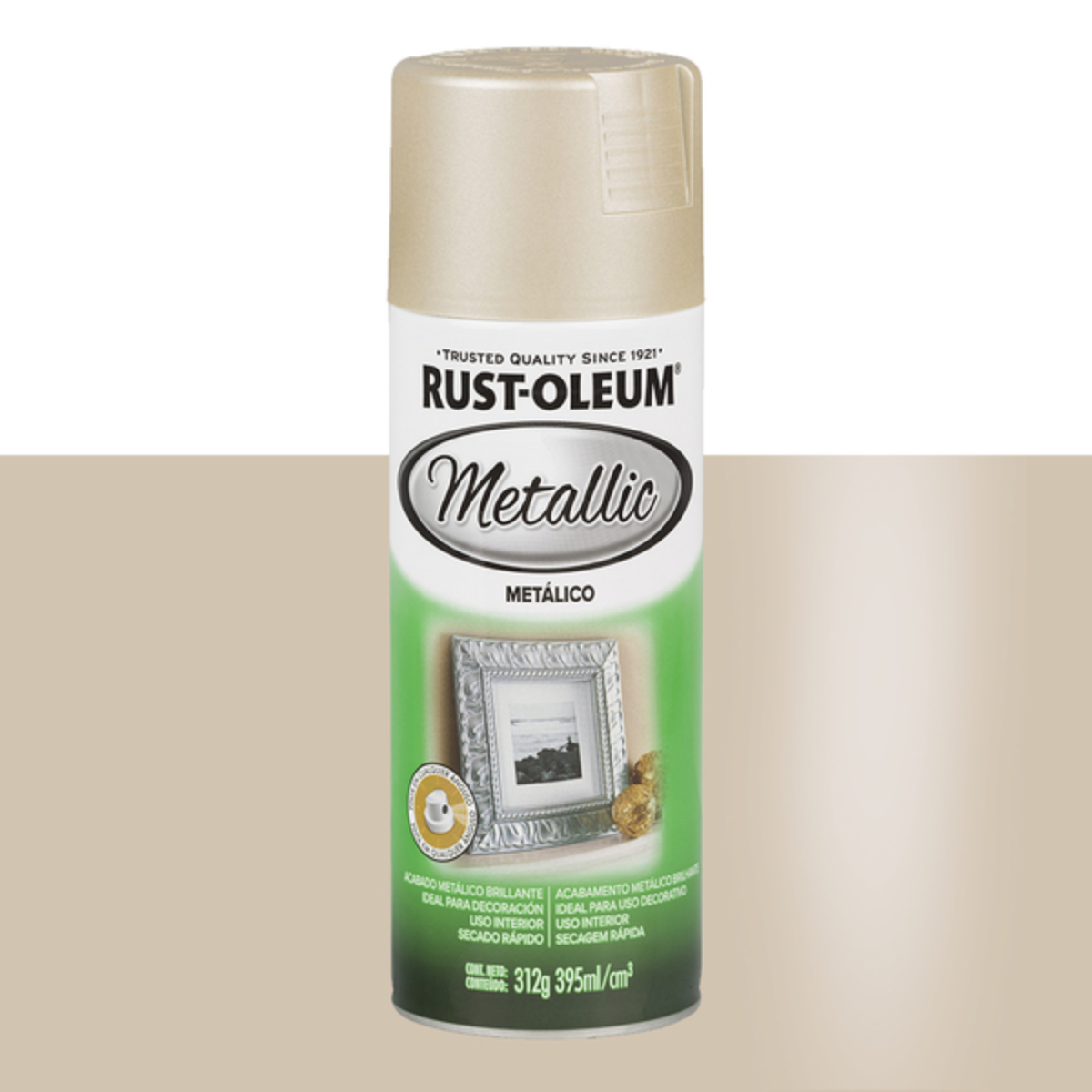 Spray Acabamento Metálico Rust-Oleum Alta Cobertura - Champanhe