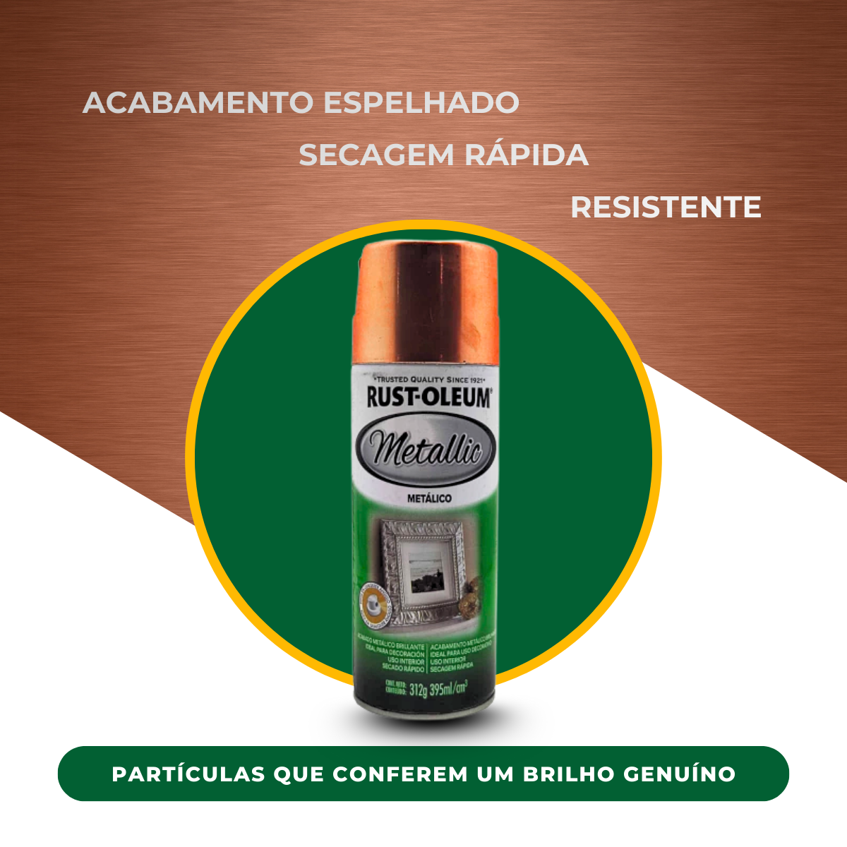 Spray Acabamento Metálico Rust-Oleum Alta Cobertura Cobre