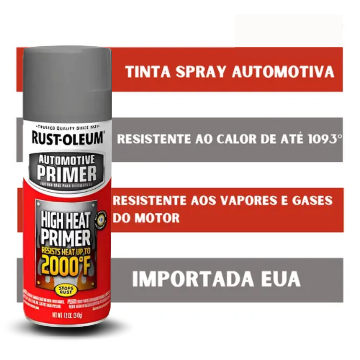 Spray Primer Alta Temperatura Cinza Rust-Oleum Automotive High Heat - Cinza