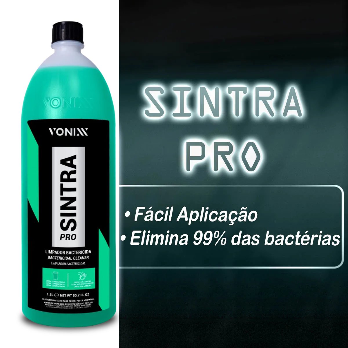 Sintra Pro - Limpador Bactericida para Limpeza Interna De Veiculos - Vonixx 1,5l