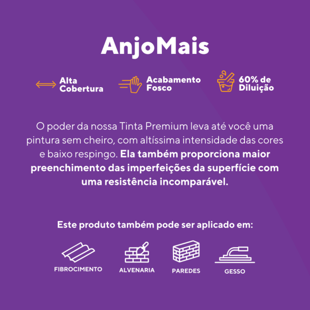Tinta Acrílica Premium Anjo Mais 18 litros
