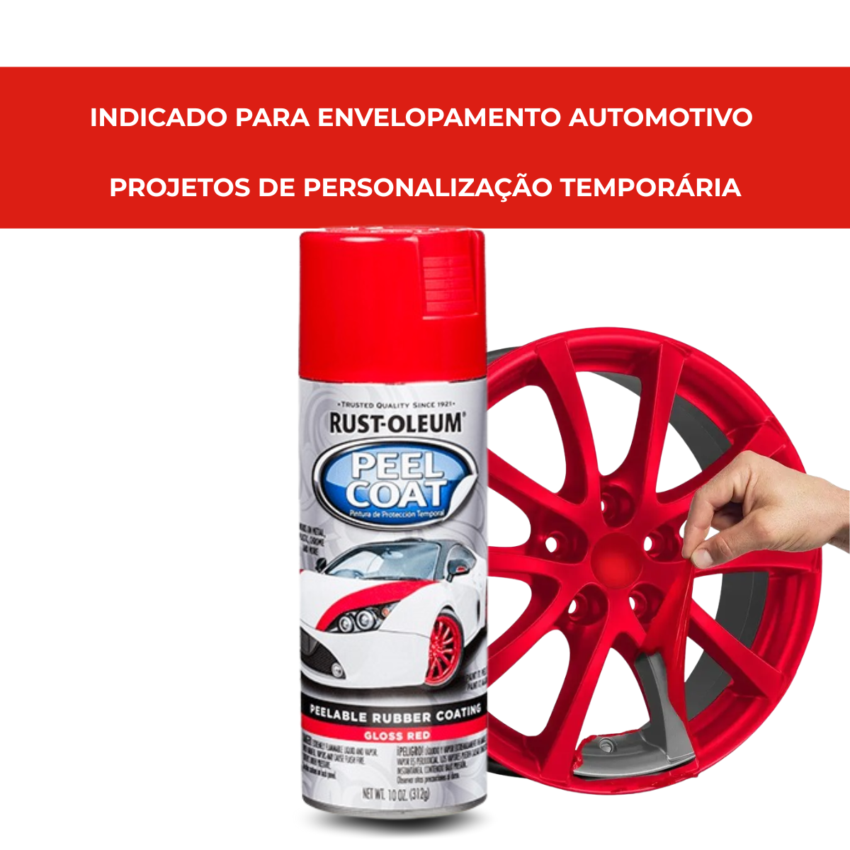 Spray Envelopamento Automotivo Vermelho Rust-Oleum Removível