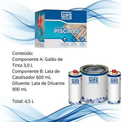 Tinta Weg Pu kPiscinas De Fibra, Concreto, Azulejo - 4,5 L