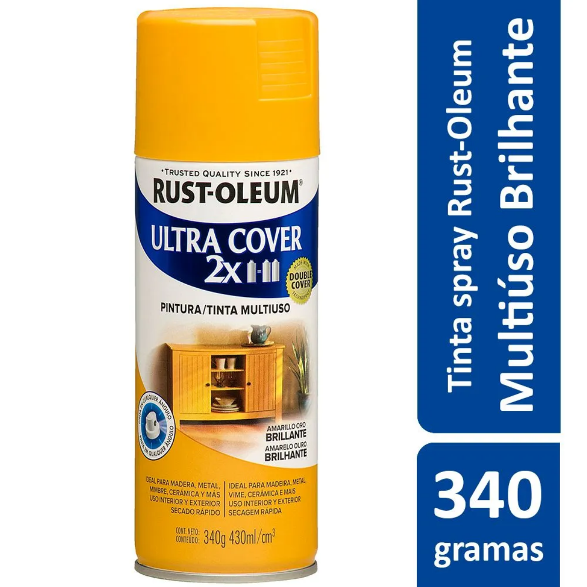 Spray Verniz Transparente Brilhante Ultra Cover 2X -  Rust-Oleum - Escolha a cor