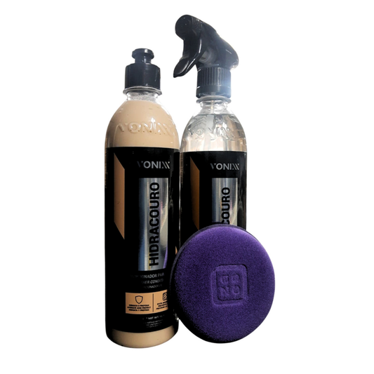 Kit Limpar Hidratar Couro Vonixx - Higicouro + Hidracouro + Esponja
