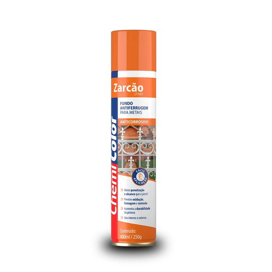 Zarcão Spray - Fundo Anticorrosivo   Primer Antiferrugem Chemicolor