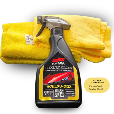 Kit Cera Líquida Luxury Gloss com 2 toalhas de microfibra