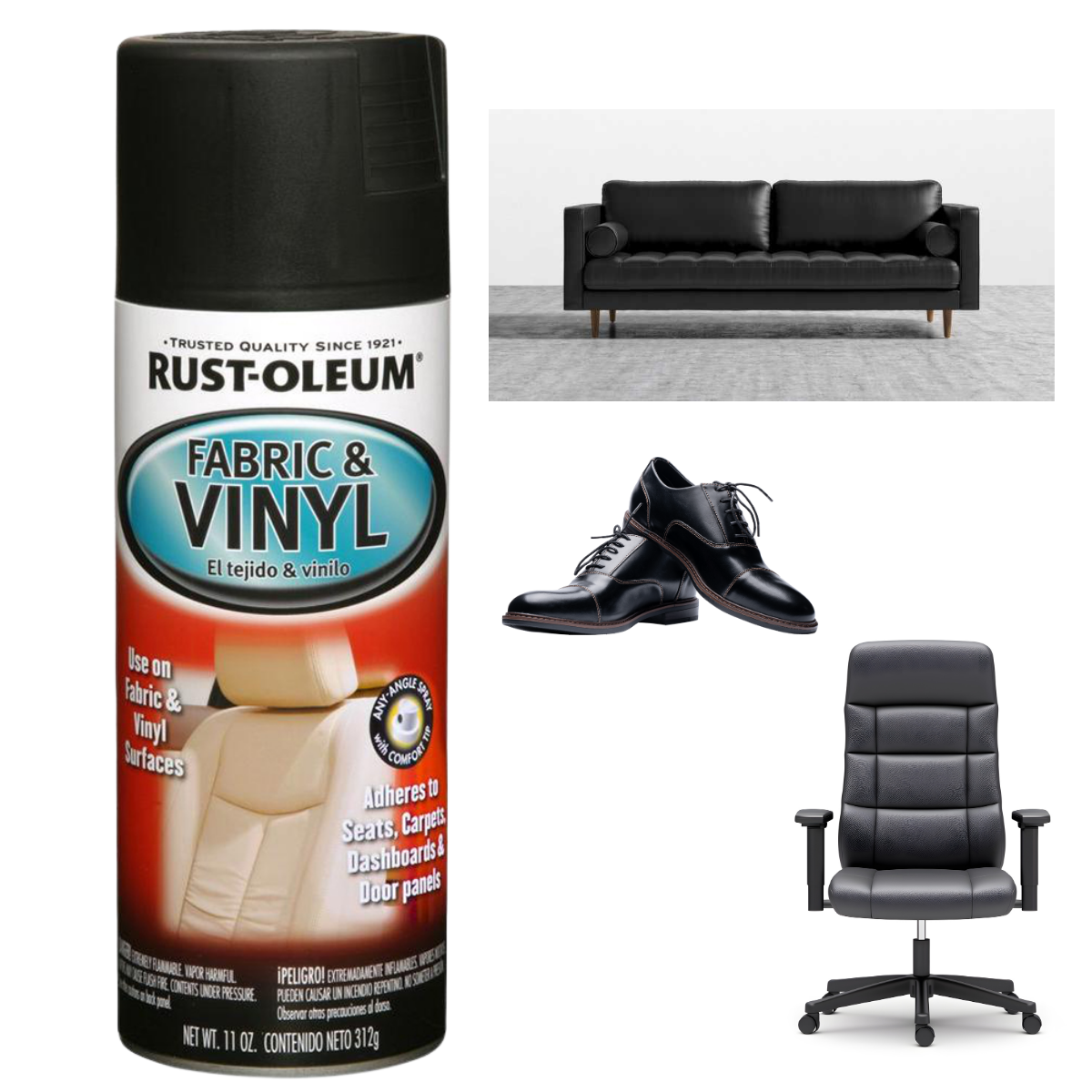 Spray Rust-Oleum  Revestimento Flexível para Vinil e Tecido - Preto