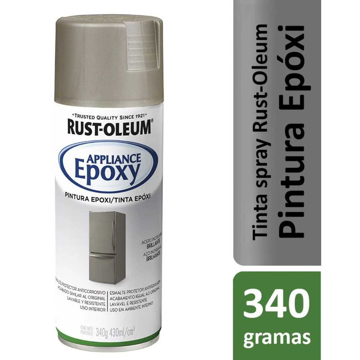 Tinta Epóxi em Spray Rust-Oleum Aço Inox Brilhante – Alta Resistência para Metais
