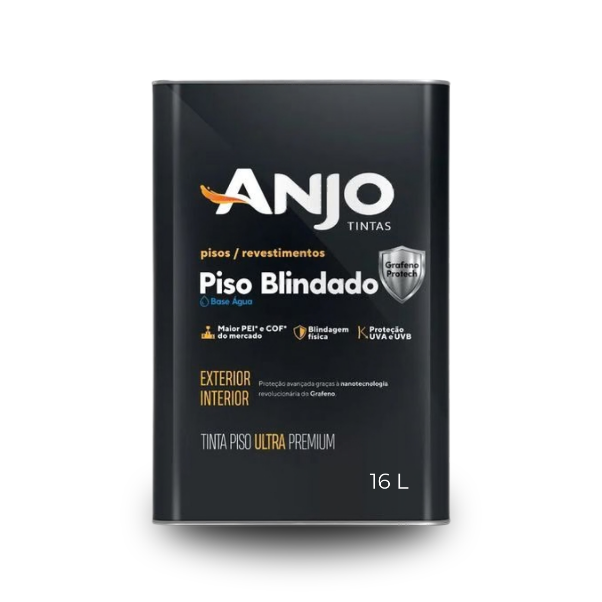 Tinta Piso Blindado Base Água Anjo Grafeno Protech Antiderrapante Lata 16L