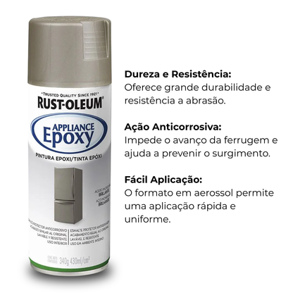 Tinta Epóxi em Spray Rust-Oleum Aço Inox Brilhante – Alta Resistência para Metais