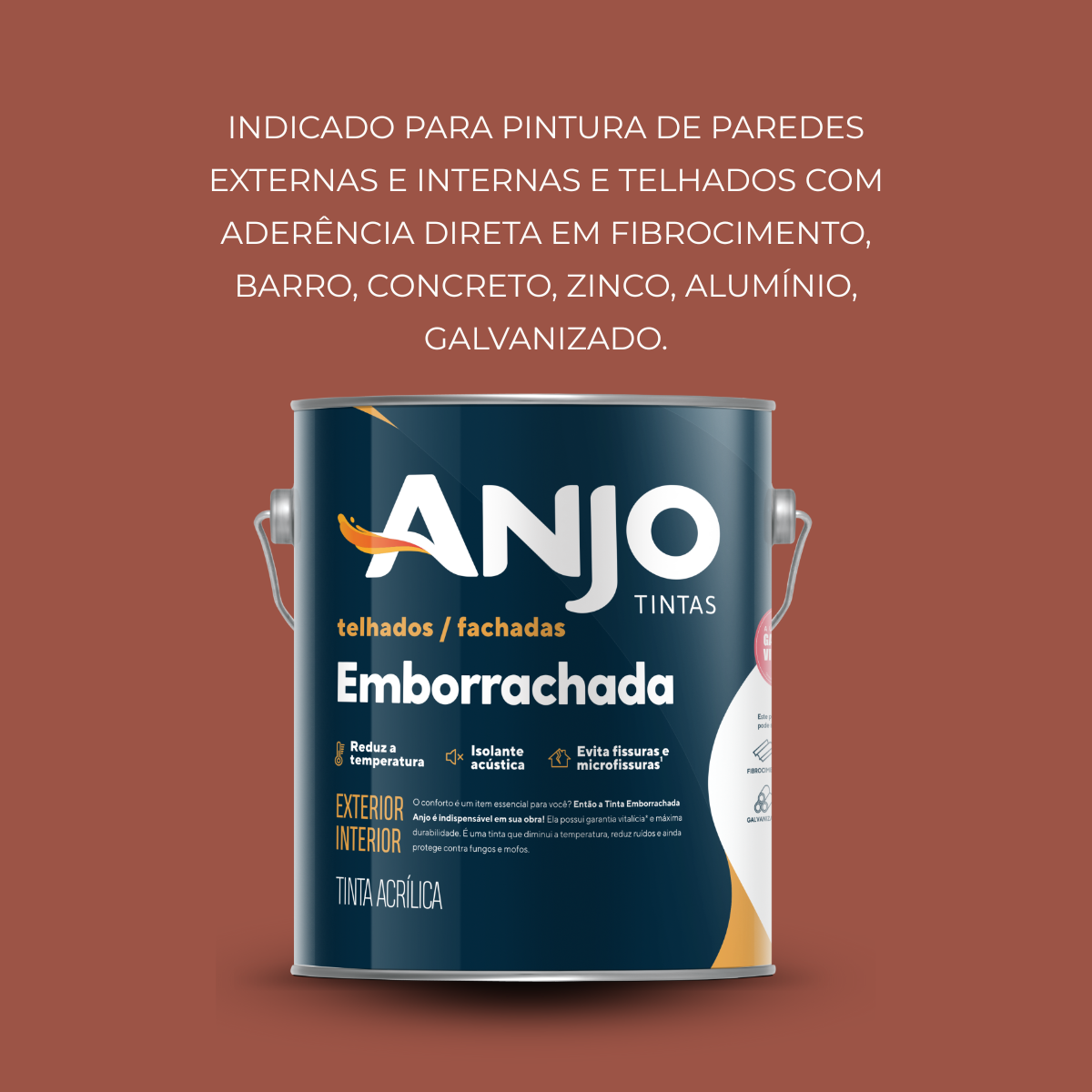 Tinta Emborrachada Anjo 3,6L - Impermeabilizante e Isolante Térmico