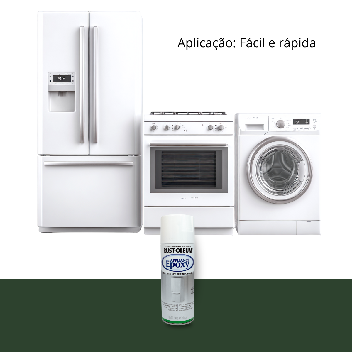 Tinta Epóxi em Spray Rust-Oleum Branco Brilhante 430ml – Alta Resistência para Metais