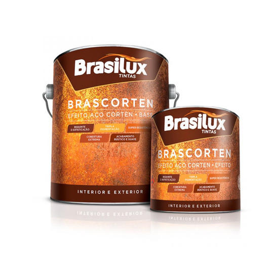 Revestimento Decorativo com Efeito de Ferrugem Brasilux Brascorten Base + Efeito