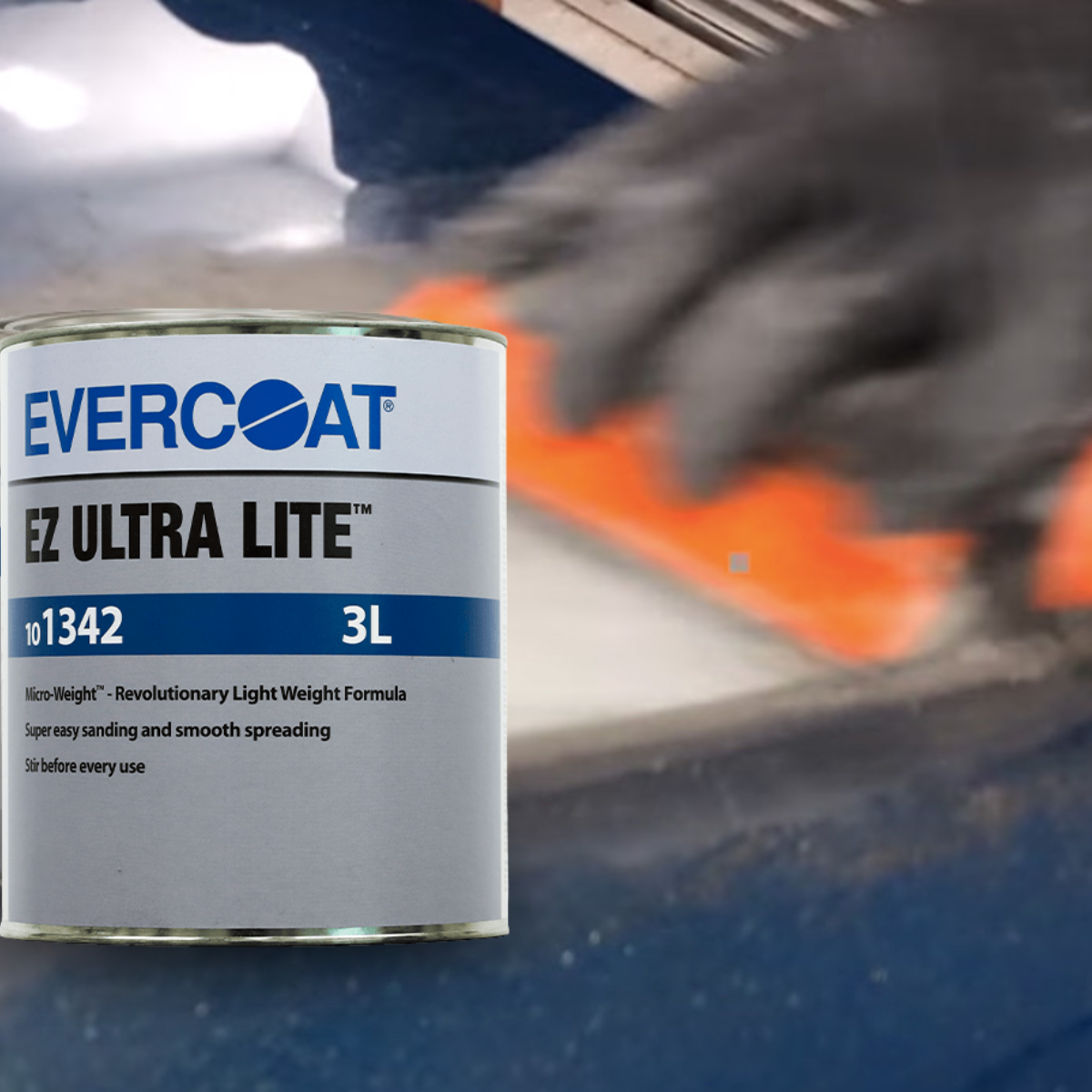 Massa Poliéster Evercoat EZ Ultra Lite 3L Enchimento Leve Premium