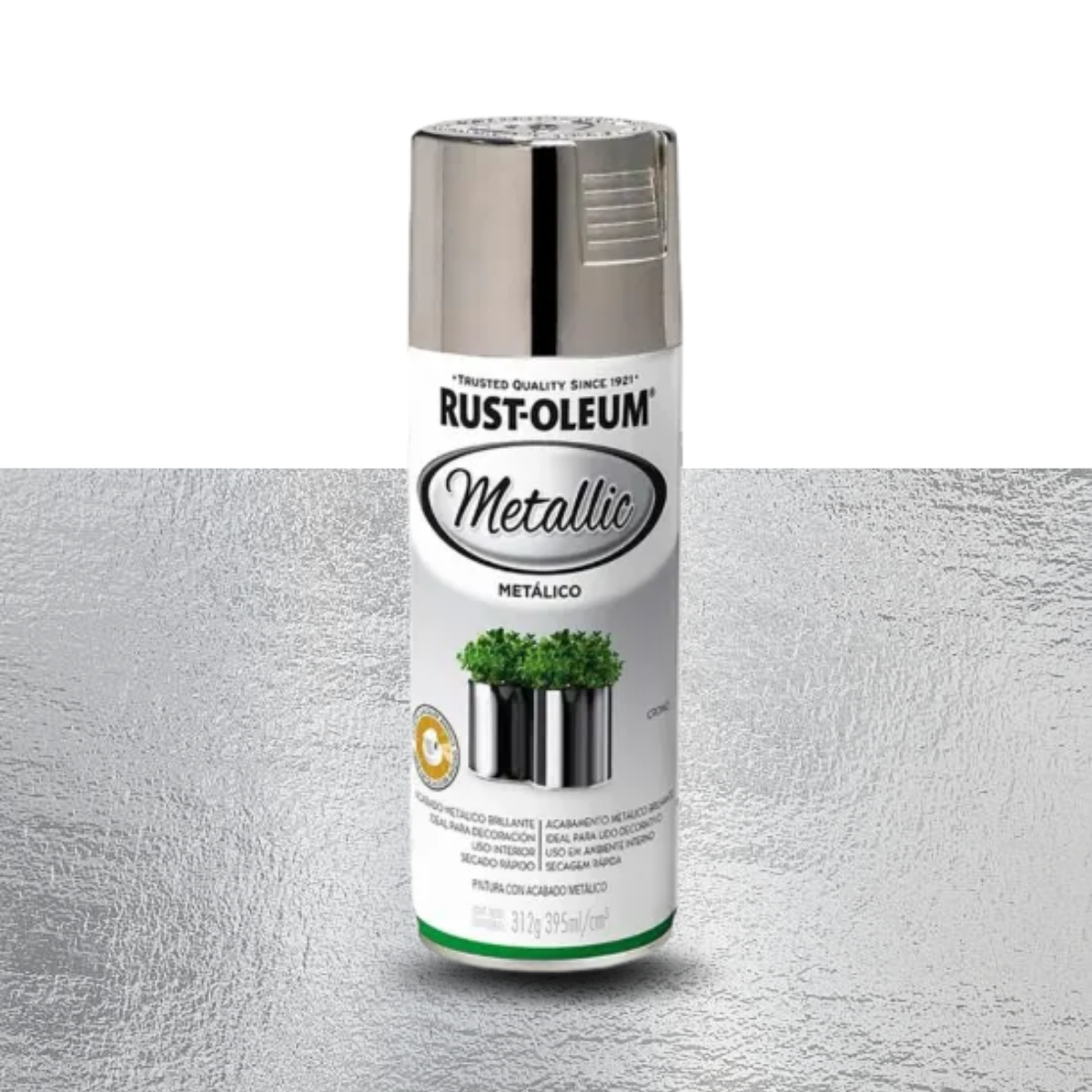 Tinta Spray Acabamento Metálico Rust-Oleum Alta Cobertura - Prata