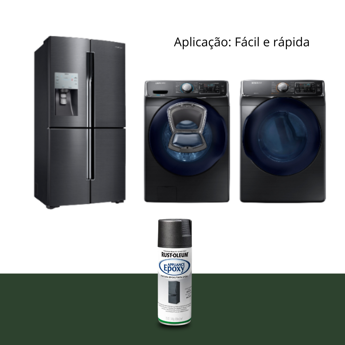 Tinta Epóxi em Spray Rust-Oleum Preto Brilhante 430ml – Alta Resistência para Metais