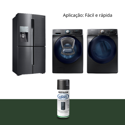 Tinta Epóxi em Spray Rust-Oleum Preto Brilhante 430ml – Alta Resistência para Metais