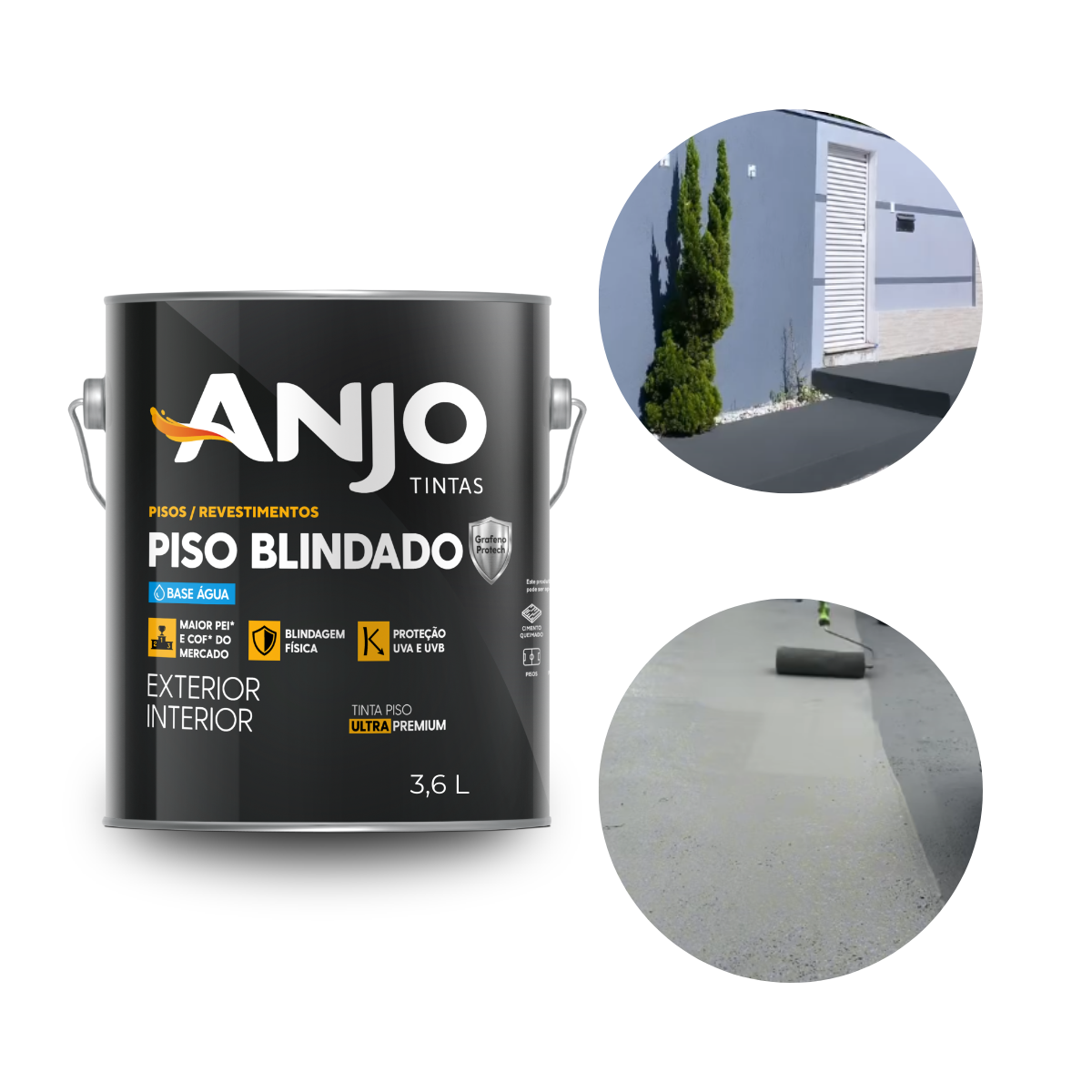 Tinta Piso Blindado Base Água Anjo Grafeno Protech Antiderrapante 3,6L