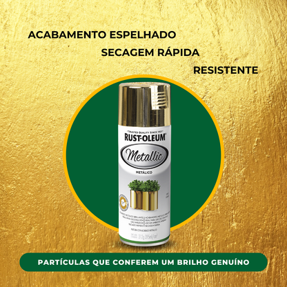 Spray Acabamento Metálico Rust-Oleum Alta Cobertura Ouro