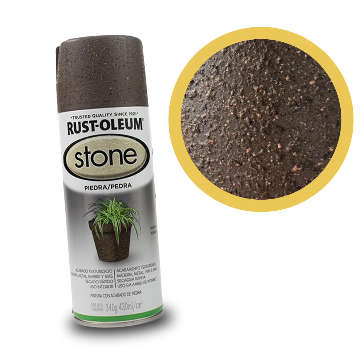 Spray Rust-Oleum Stone Pedra Efeito Texturizado - Marrom