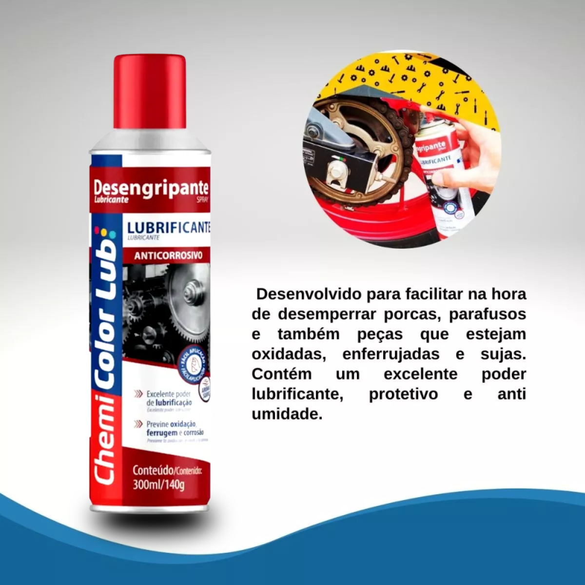 Desengripante Spray Chemicolor  -  Lubrificante Anticorrosivo Multiuso
