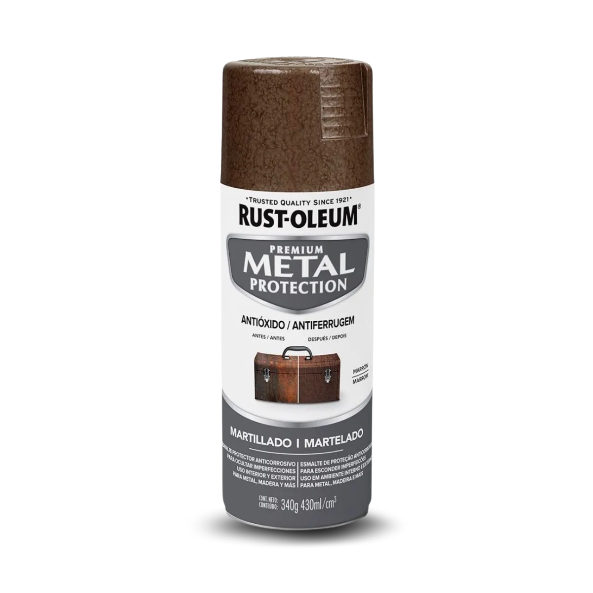 Spray Anticorrosivo Rust-Oleum Metal Protection Martelado Marrom Brilhante