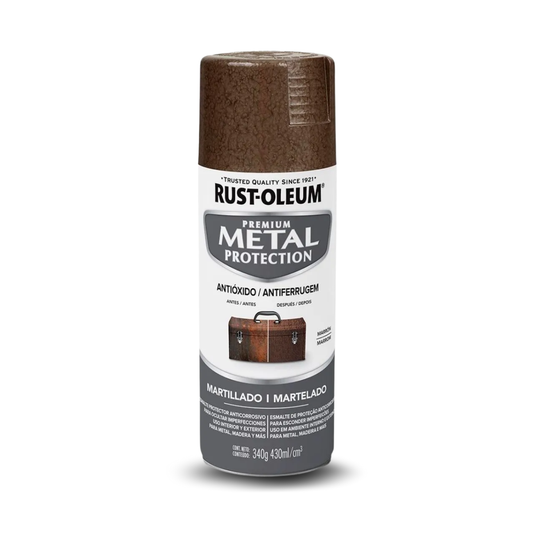 Spray Anticorrosivo Rust-Oleum Metal Protection Martelado Marrom Brilhante