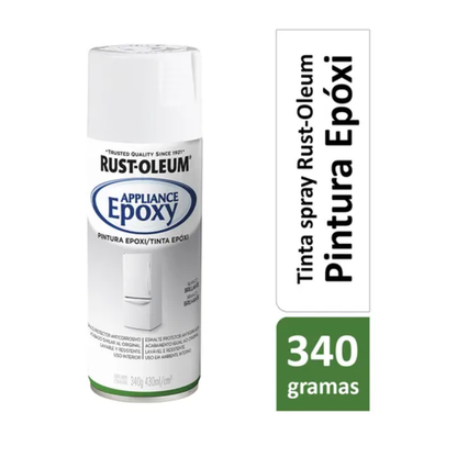 Tinta Epóxi em Spray Rust-Oleum Branco Brilhante 430ml – Alta Resistência para Metais
