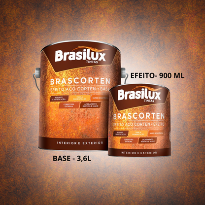 Revestimento Decorativo com Efeito de Ferrugem Brasilux Brascorten Base + Efeito