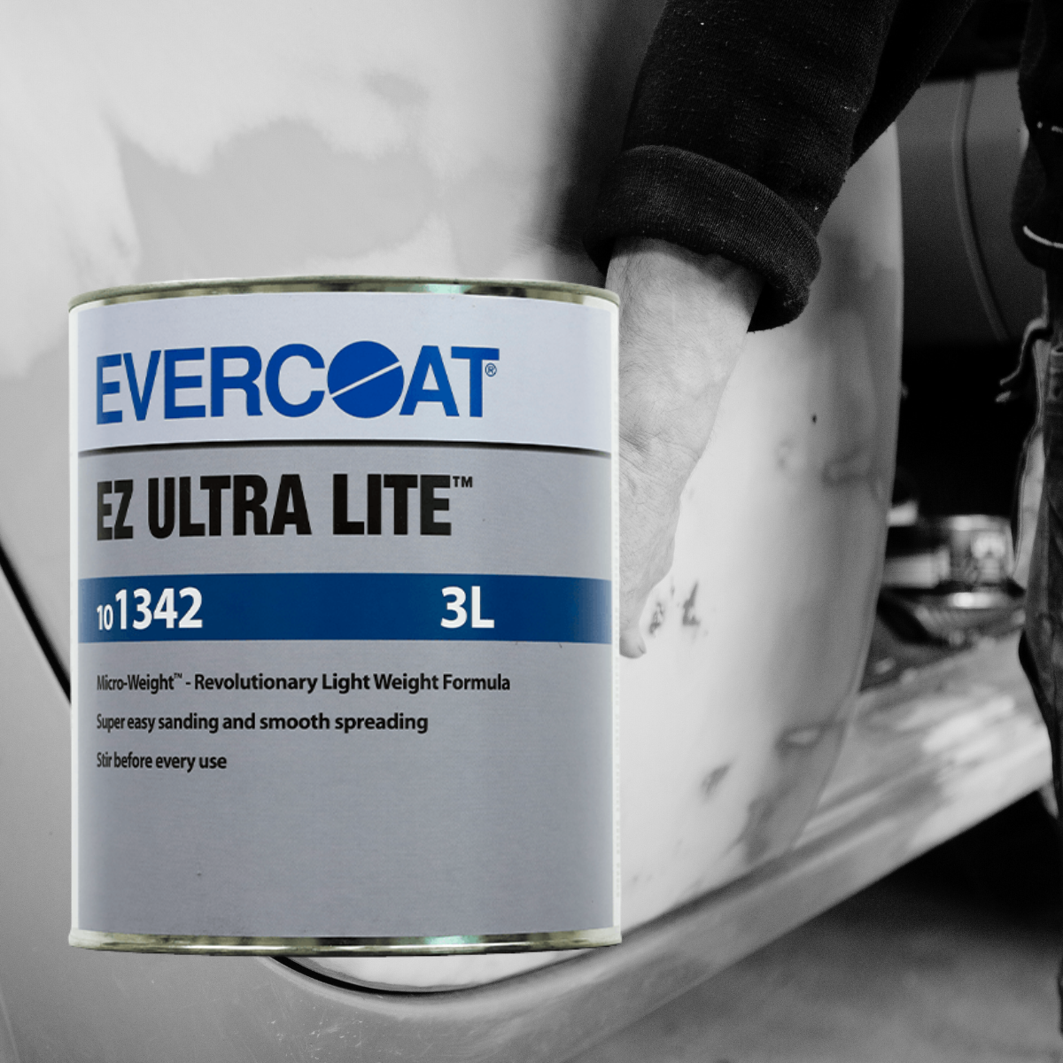 Massa Poliéster Evercoat EZ Ultra Lite 3L Enchimento Leve Premium