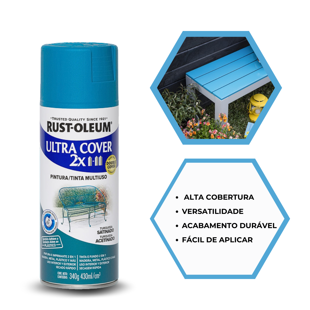Spray Multiuso Ultra Cover -  Rust Oleum - Turquesa
