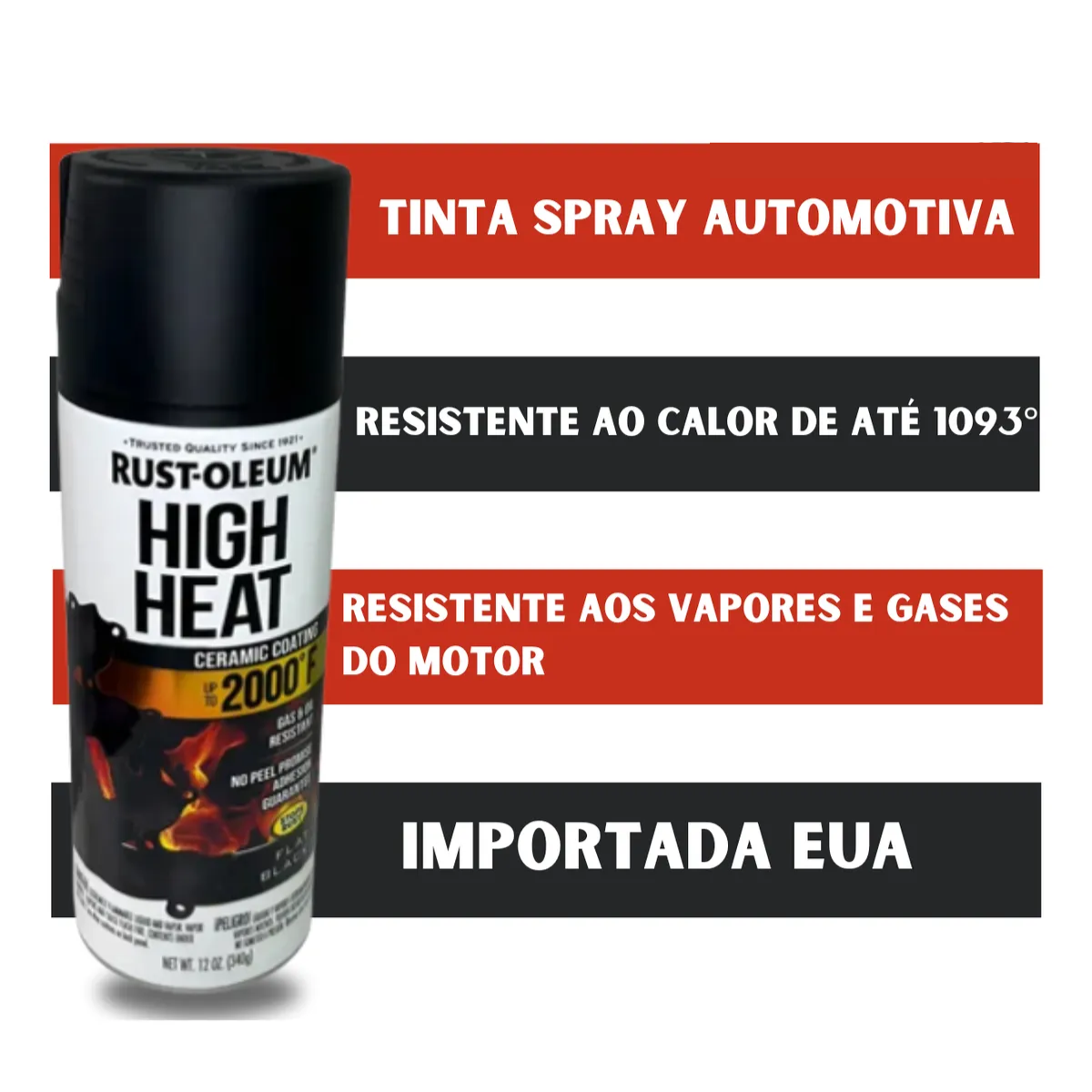 Tinta Spray Rust-Oleum High Heat 1093°C - Revestimento Cerâmico Professional