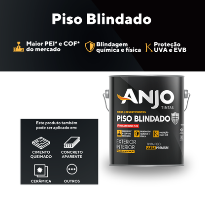 Kit Tinta Pu Piso Blindado Grafeno + Catalizador Polido Anjo