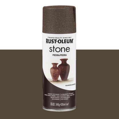 Spray Rust-Oleum Stone Pedra Efeito Texturizado - Marrom