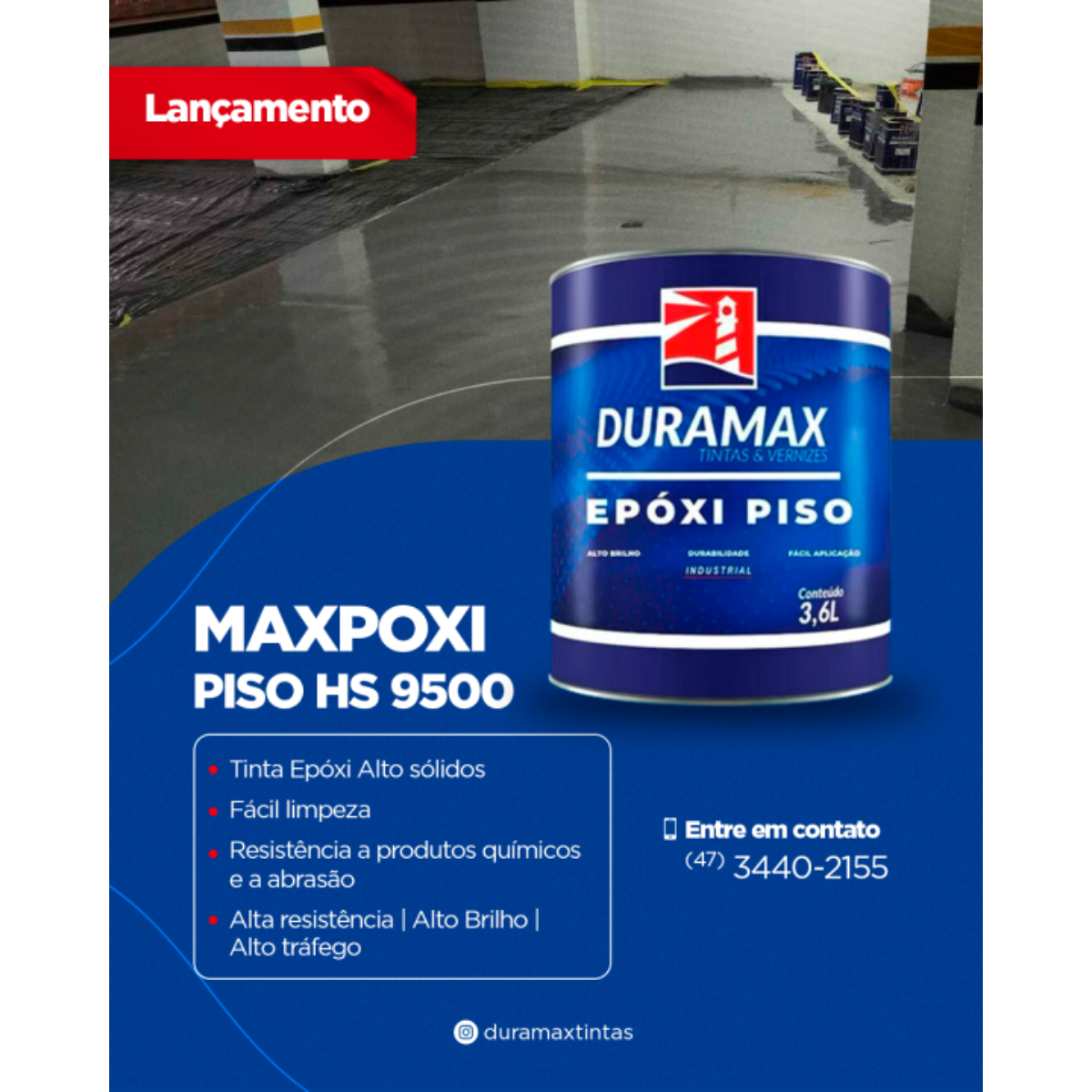 Tinta Epóxi Duramax Epóxi Plus 3,6L com Catalisador para Pisos e Metal