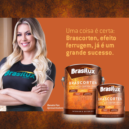 Revestimento Decorativo com Efeito de Ferrugem Brasilux Brascorten Base + Efeito