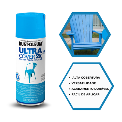 Spray Ultra Cover Azul Oásis Acetinado Rust Oleum