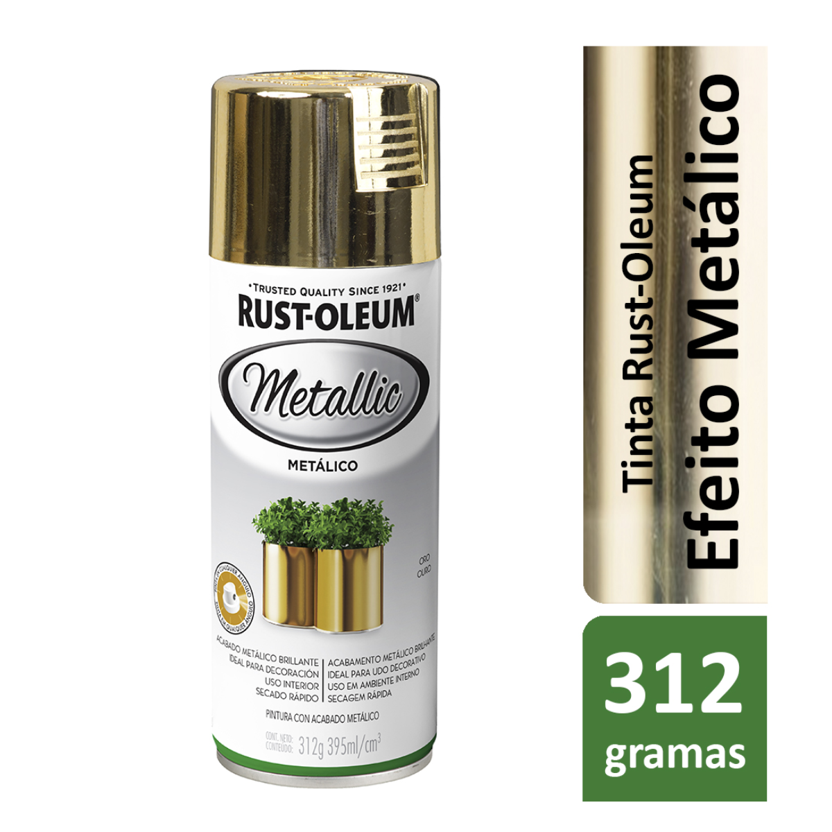 Spray Acabamento Metálico Rust-Oleum Alta Cobertura Ouro