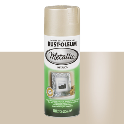 Spray Acabamento Metálico Rust-Oleum Alta Cobertura - Champanhe