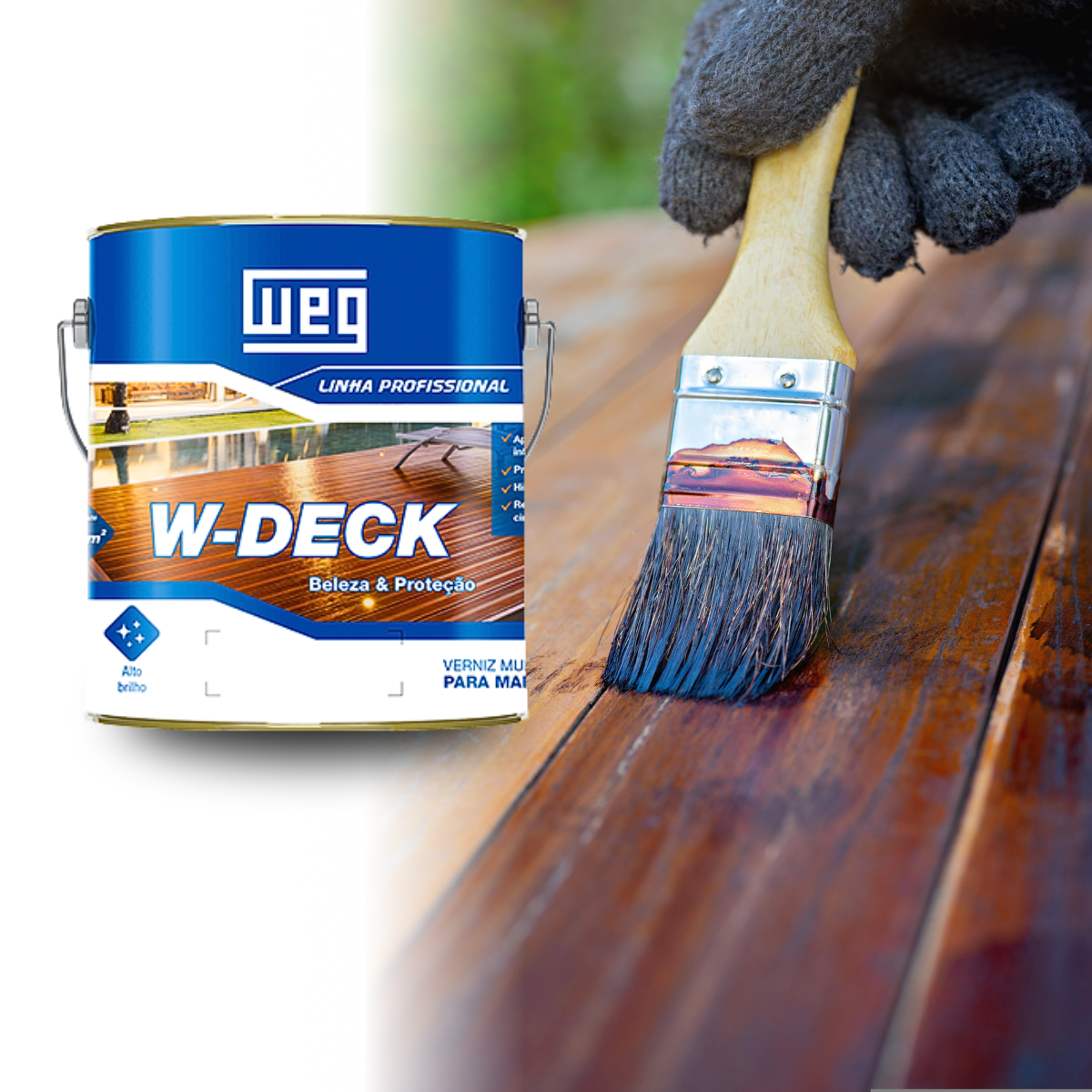 Verniz Tinta WEG W-DECK 3,6L Proteção Madeira Deck Pisos Construção