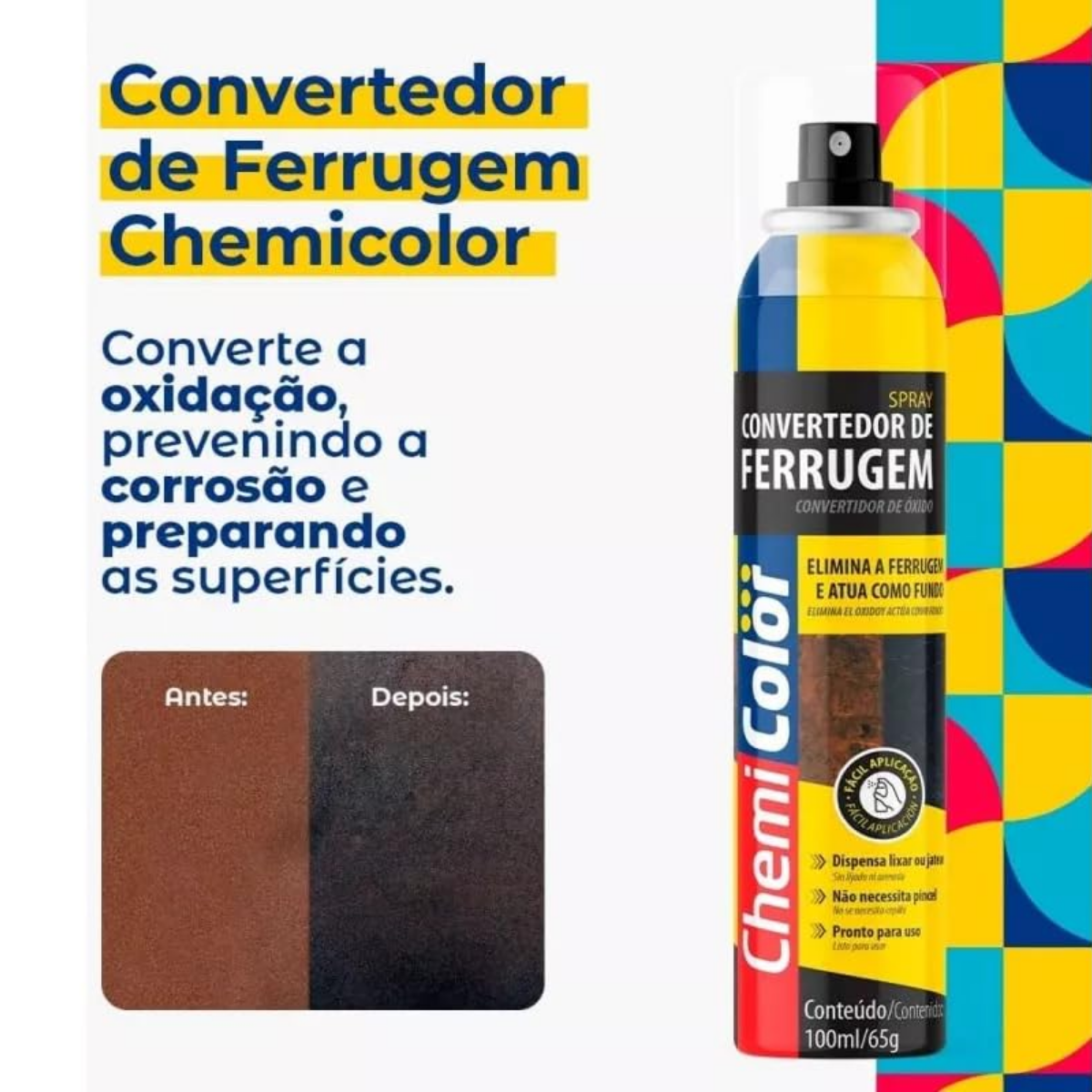 Convertedor de Ferrugem Spray Chemicolor 100ml