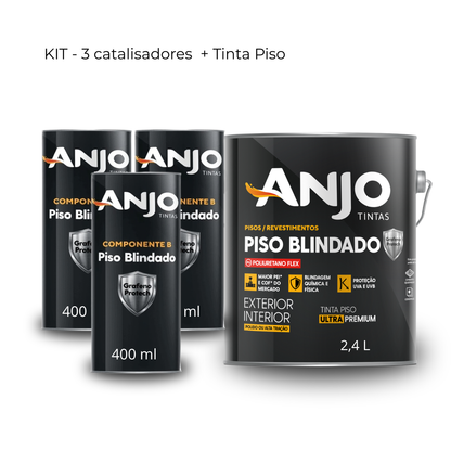 Kit Tinta Pu Piso Blindado Grafeno + Catalizador Polido Anjo