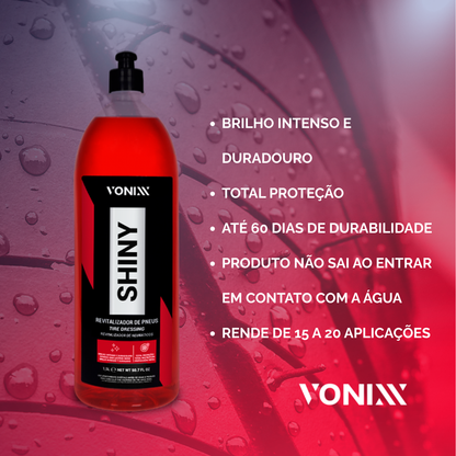 SHINY Renovador de Pneus – Brilho Intenso e Proteção Duradoura