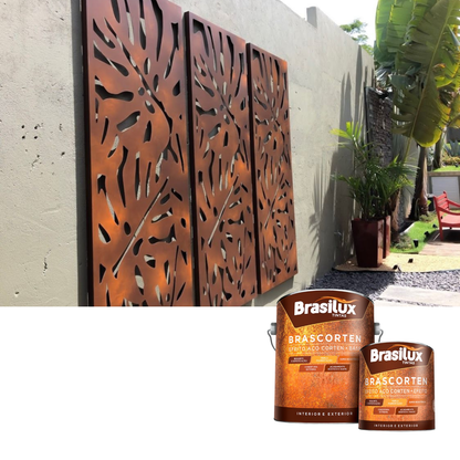 Revestimento Decorativo com Efeito de Ferrugem Brasilux Brascorten Base + Efeito