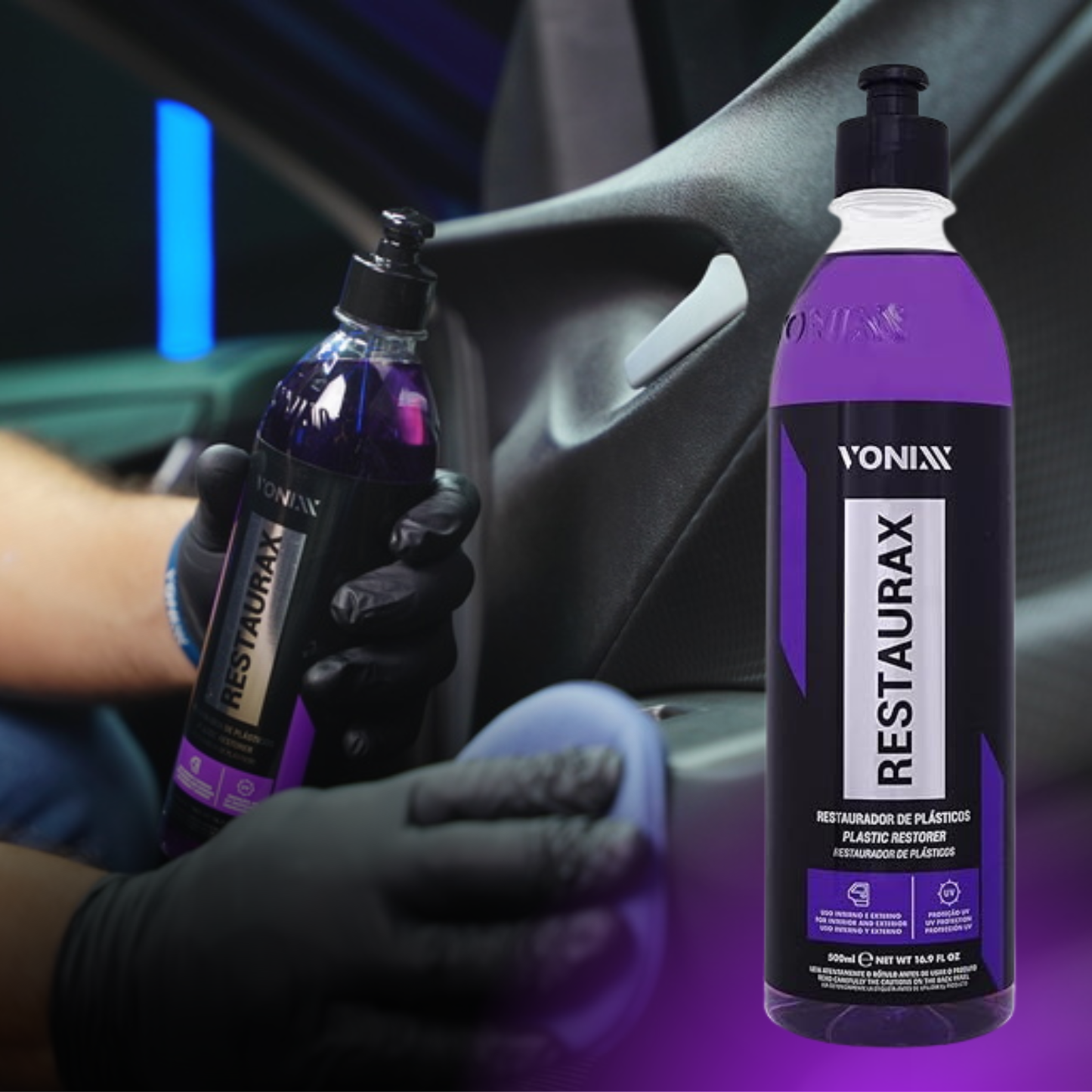Restaurax Vonixx 500ml: Recupere o Aspecto de Novo dos Plásticos do seu Carro